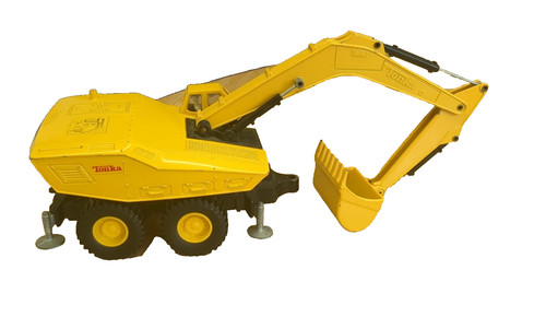 Vintage tonka excavator - vintage, yellow