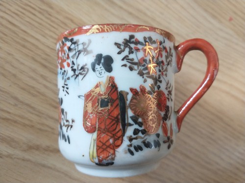 Japanese geisha cup saucer - japanese,