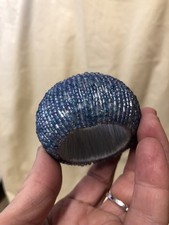 Set 8 Blue Iridescent Glass