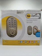 Yale Real Living Digital Push Button Deadbolt Door Lock -Satin Nickel