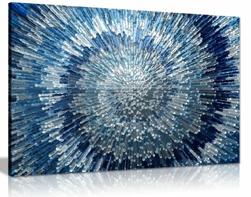 Abstract blue wall - wall, silver