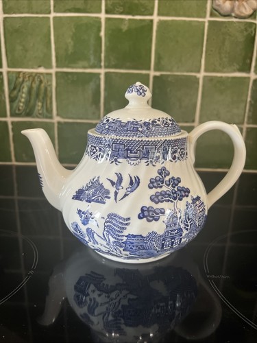 Blue willow teapot - teapot,