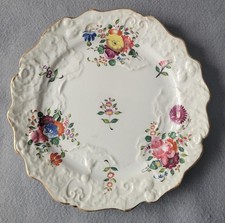 ANTIQUE MASONS PORCELAIN HAND PAINTED FLOWERS PATTERN DESSERT PLATE C1820-25
