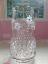 Rare Vtg Crystal Vase Signed