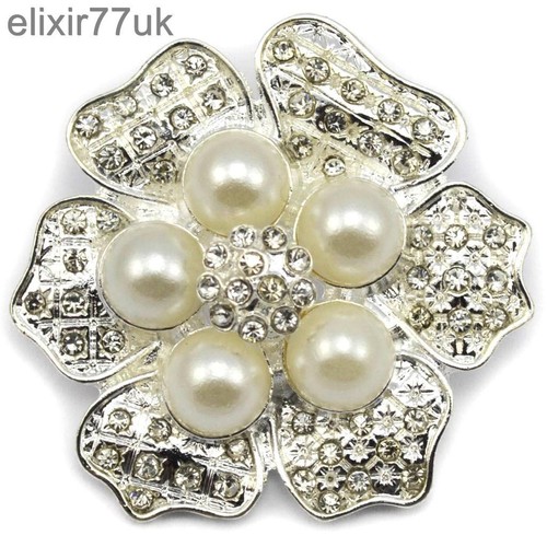 New silver flower faux pearl - new,