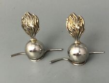 Edwardian Solid Silver Menu Holders Grey & Co Birmingham 1906 ALZX