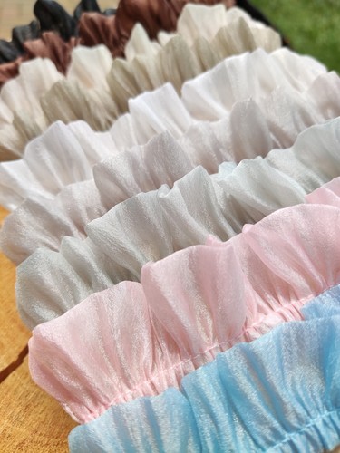 Shimmer ruffle trim pleated - ruffle,