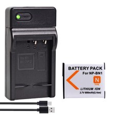 Battery + Charger For Sony DSC-W530 DSC-W690 DSC-W710 DSC-W730 DSC-W800 DSC-W810