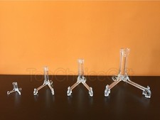 Clear Display Plastic Easel Plate Disk Dish Bowl Stability Stand Holder Mount