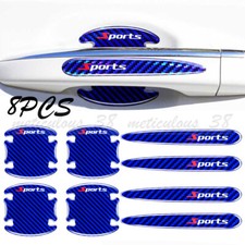 8PCS Blue Car Door Handle Bowl Sticker Protector Film Anti-Scratch Accessories