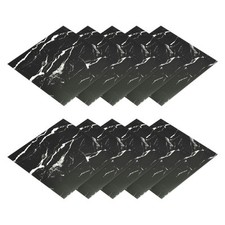 Peel and Stick Floor Tile, 10Pcs Shiny Crystal for Kitchen Bedrooms, Black