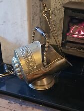 antique Victorian Art Nouveau Brass Coal Scuttle