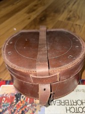 Antique Edwardian Leather Collar or Trinket Jewellery Box Horse Shoe Shaped 1910