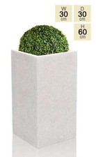 White Tall Patio Planter 60cm