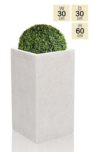 White tall patio planter 60cm - white,