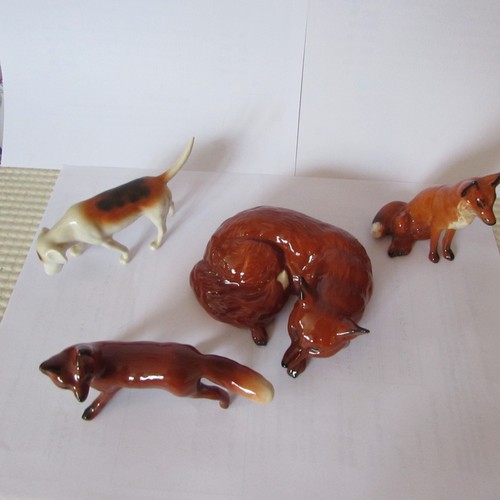 Beswick fox hound and three - beswick,