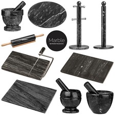 Kitchen Marble Chopping Board Mortar And Pestle Herbs Spice Grinder Lazy Susan