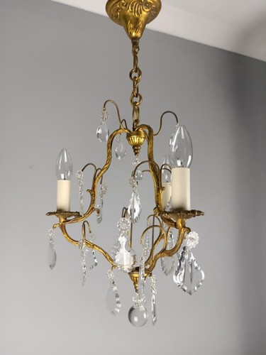 French gilt brass crystal - french,