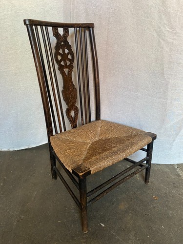 Antique low rush seat windsor - rush,