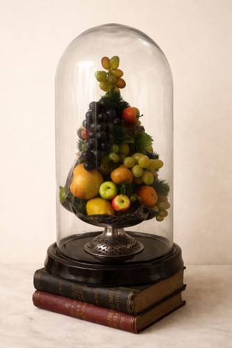 Large glass dome black - a,