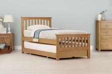 Solid oak - single bed with