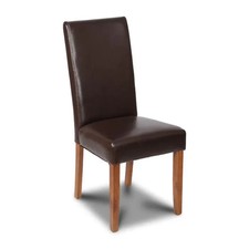 Brown Barcelona Leather Dining Chair(Dark Leg) New Furniture