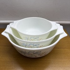Vintage Set of 3 PYREX Blue