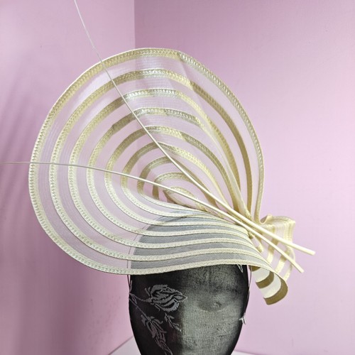 Cream ivory large fascinator - cream,