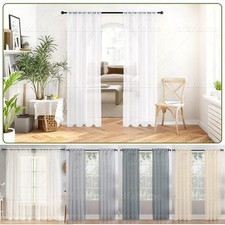 Voile Curtains Pair (2 Panels) Of Lucy Voile Net Slot Top Panels -Top Quality