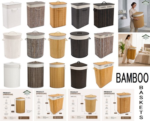 Bamboo laundry basket - bamboo, with