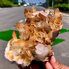 290G Natural Yellow Pineapple quartz cluster crystal specimen Healing