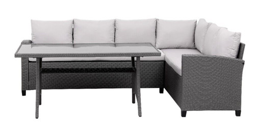 Grey rattan shaped garden - l,