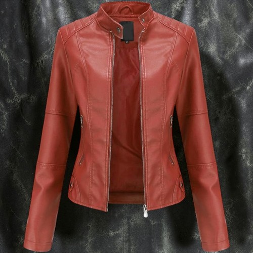 Faux leather jacket womens - leather,