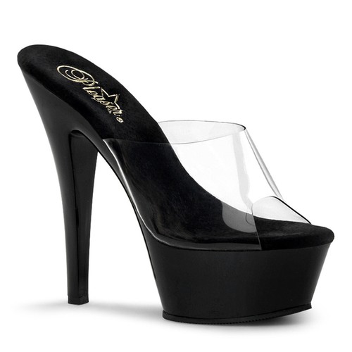 Pleaser kiss 201 clear black - kiss-201,