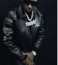 Men's Avirex Black Real Bomber