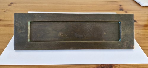 Vintage brass letter box - letter, 10"