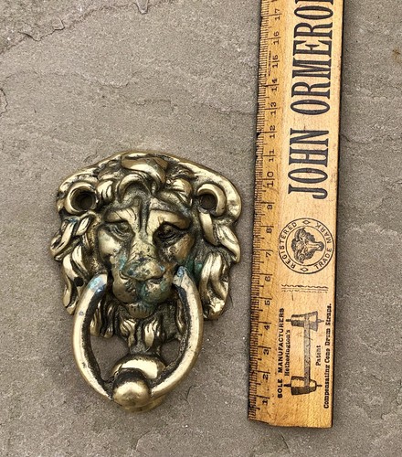 Brass lion head - head, door