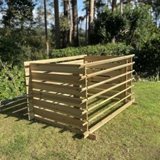 Wooden Slatted Garden Composter Wood Compost Bin (65cm x 120cm)