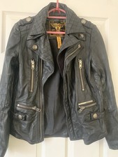 Superdry. Black Leather Jacket. Size: M