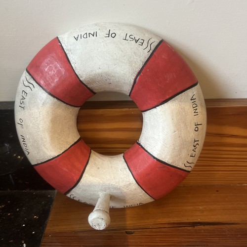 Wooden life buoy wall hanging - life,