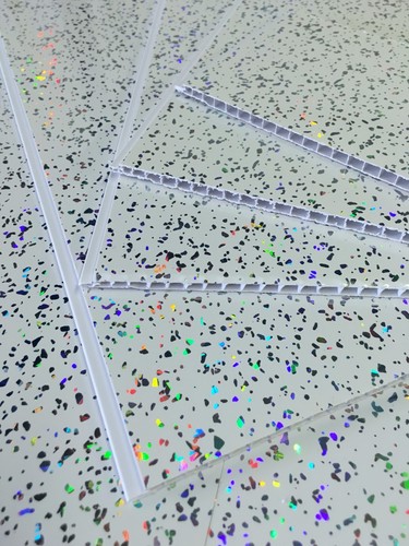 Platinum white sparkle - white, pvc