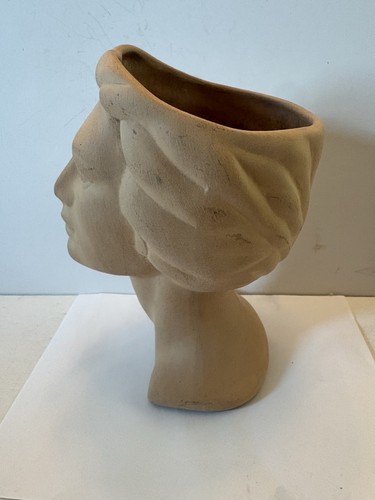 Vintage terracotta lady head - terracotta,