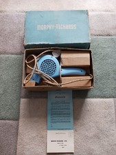 Vintage Blue Morphy Richards Noiseless Hair Dryer HDA-3 Original Box Untested