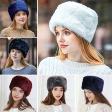 Women Ladies Warm Luxury Russian Cossack Ski Cap Faux Fur Hat Plush Hat Fleece