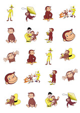 20X Curious George  Stickers 