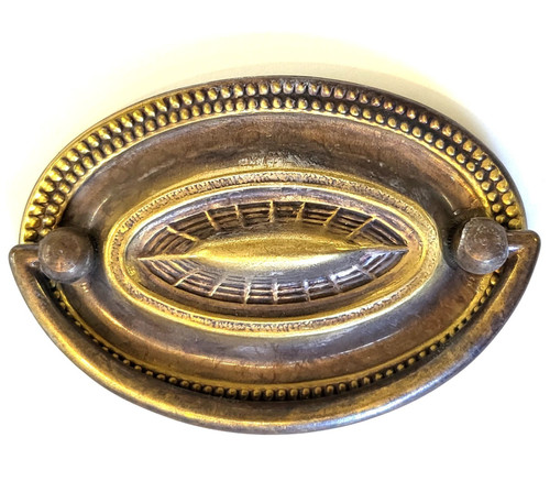 Brass oval plate - , handle