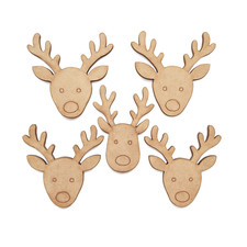 Reindeer Head MDF Craft Shapes Christmas Decor DIY Wooden Ornaments Blanks
