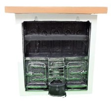 Dolls House Kitchen Range Cooker Miniature Victorian Furniture 1:12 Scale