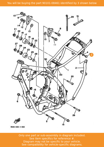 Yamaha bolt 90101 08461 - yamaha, bolt,