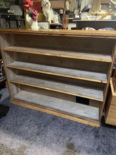 Beautiful Very Large Vintage Oak Bookcase Solid Furniture with Shelves Library